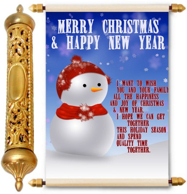 

Lolprint Christmas and New Year Gold Scroll Greeting Card(Multicolor, Pack of 1)