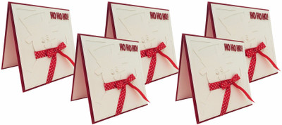 

Crack of Dawn Crafts Handmade Snowman Christmas Card - (Pack of 5) Greeting Card(Red, White, Pack of 5)
