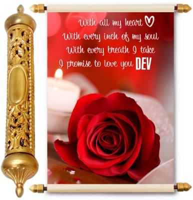 

Lolprint I Love You Dev 24K Gold Scroll Greeting Card(Multicolor, Pack of 1)