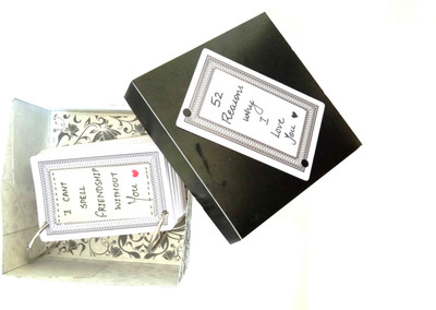 

RMantra Handwritten 52 Reasons I Love You Deck of Cards Greeting Card(Whte, Pack of 1)