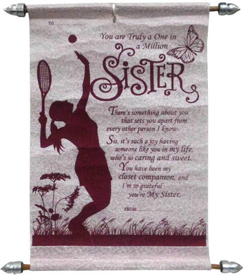 

Natali Traders Scroll Card For Sister Greeting Card(Maroon, Pack of 1)