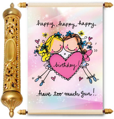 

Lolprint Gold Birthday Gift Scroll Greeting Card(Multicolor, Pack of 1)