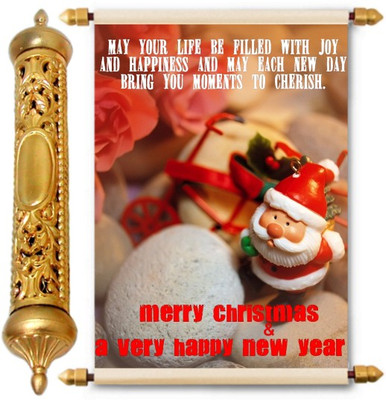 

Lolprint Christmas and New Year Gold Scroll Greeting Card(Multicolor, Pack of 1)