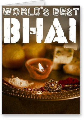

Lolprint World's Best Bhai Rakhi Greeting Card(Multicolor, Pack of 1)