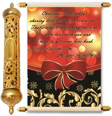 

Lolprint Christmas & New Year Gold Scroll Greeting Card(Multicolor, Pack of 1)