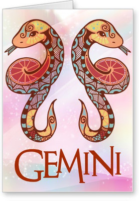 

Lolprint Gemini Zodiac Sign Greeting Card(Multicolor, Pack of 1)