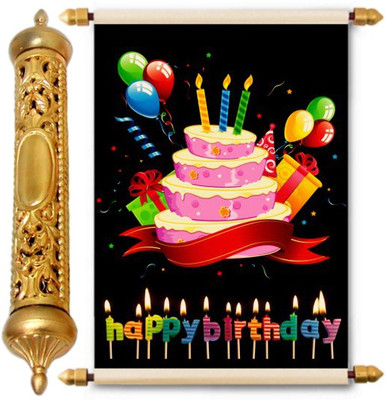 

Lolprint Gold Birthday Gift Scroll Greeting Card(Multicolor, Pack of 1)
