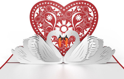 

Indifashion Swans Valentine's Day Greeting Card(Red, Pack of 1)