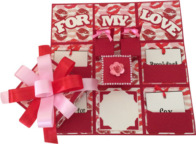 

Crack of Dawn Crafts Romantic Hot Lips Handmade Explosion Gift Box Greeting Card(WhiteIIRed, Pack of 1)