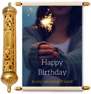 

Lolprint Gold Birthday Gift Scroll Greeting Card(Multicolor, Pack of 1)