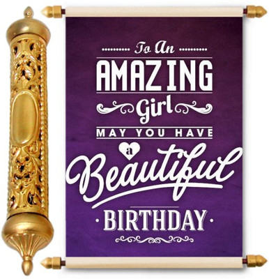 

Lolprint Gold Birthday Gift Scroll Greeting Card(Multicolor, Pack of 1)