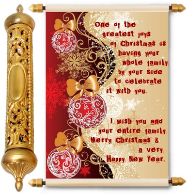 

Lolprint Christmas and New Year Gold Scroll Greeting Card(Multicolor, Pack of 1)