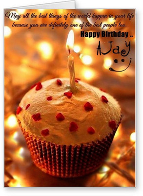 

Lolprint Happy Birthday Ajay Greeting Card(Multicolor, Pack of 1)