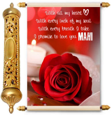 

Lolprint I Love You Mahi 24K Gold Scroll Greeting Card(Multicolor, Pack of 1)