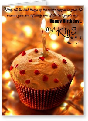 

Lolprint Happy Birthday my King Greeting Card(Multicolor, Pack of 1)
