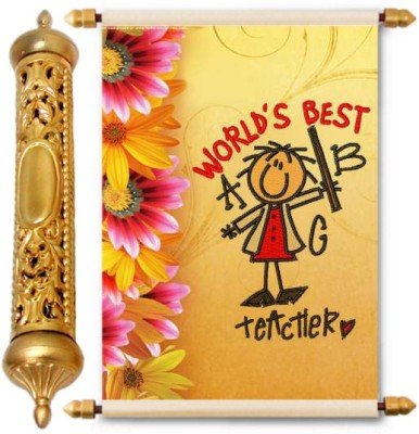 

Lolprint Gold Teachers Day Gift Scroll Greeting Card(Multicolor, Pack of 1)