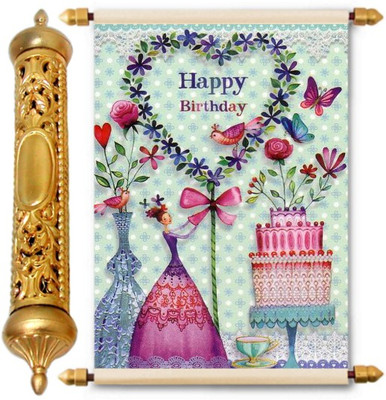 

Lolprint Gold Birthday Gift Scroll Greeting Card(Multicolor, Pack of 1)