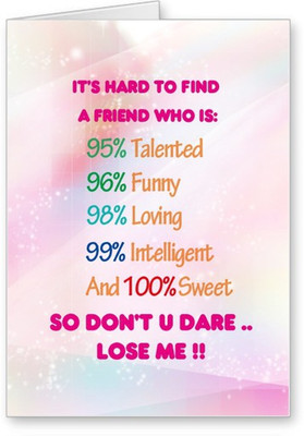 

Lolprint Sweet Friendship Day Greeting Card(Multicolor, Pack of 1)