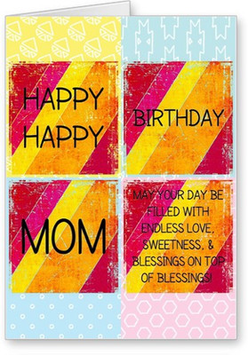 

Lolprint Happy Birthday Mom Greeting Card(Multicolor, Pack of 1)