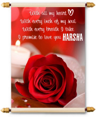 

Lolprint I Love You Harsha Scroll Greeting Card(Multicolor, Pack of 1)