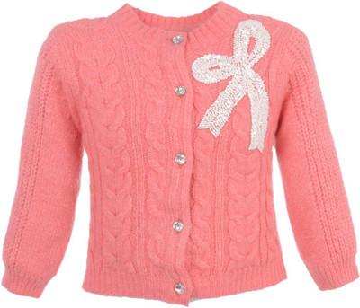 

Yellow Apple Baby Girls Button Self Design Cardigan, Pink