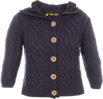 

Yellow Apple Baby Girls Button Solid Cardigan, Purple