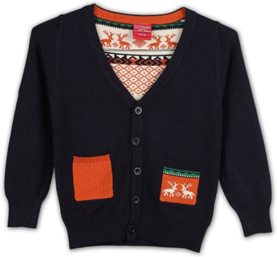 

Lilliput Boys Button Printed Cardigan, Blue
