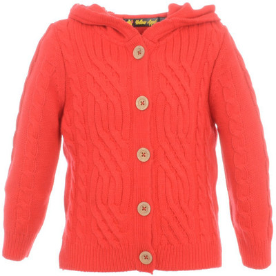 

Yellow Apple Baby Girls Button Solid Cardigan, Red