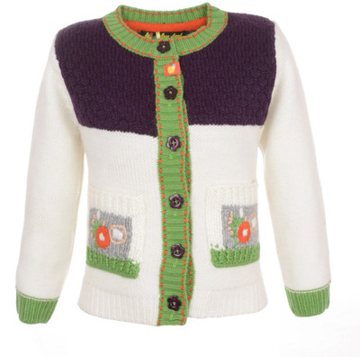 

Yellow Apple Baby Girls Button Cardigan, Off white