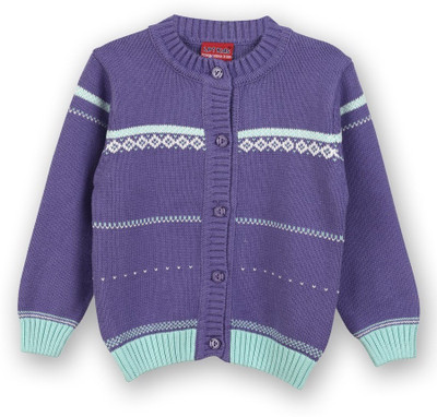 

Lilliput Baby Girls Button Self Design Cardigan, Purple dark