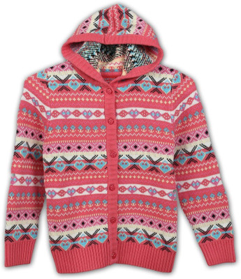 

Lilliput Girls Button Self Design Cardigan, Pink dark