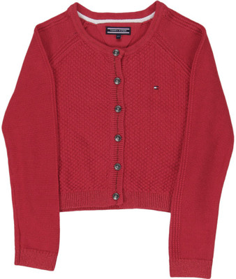 

Tommy Hilfiger Baby Girls Button Self Design Cardigan, Tango red