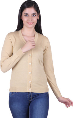 

Pazaro Women's Button Solid Cardigan, Gold