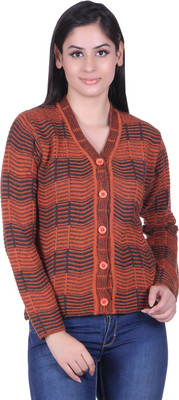 

Pazaro Women's Button Solid Cardigan, Rust