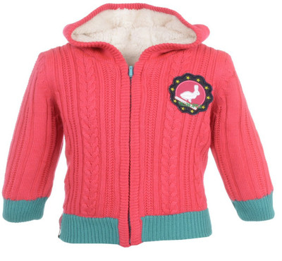 

Yellow Apple Baby Girls Zipper Self Design Cardigan, Pink