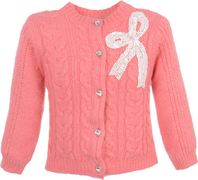 

Yellow Apple Baby Girls Button Self Design Cardigan, Pink