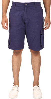 

Magneto Self Design Men's Blue Cargo Shorts