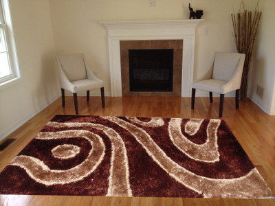 PRESTO Brown Polyester Carpet(4 ft,  X 6 ft, Rectangle)