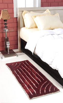 

MY HOUSE Maroon Polyester Carpet(45 cm X 127 cm)