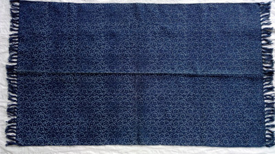Poonam Arts Blue Cotton Area Rug(90 cm X 150 cm)