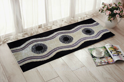 PRESTO Black Polyester Runner(2 ft,  X 5 ft, Rectangle)