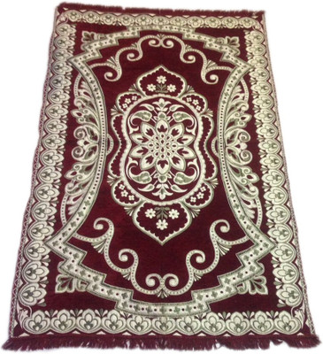 

MACHROLI PRINTS Maroon Velvet Carpet(150 cm X 210 cm)