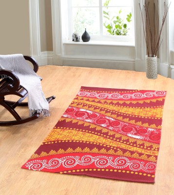 

MY HOUSE Red Cotton Area Rug(120 cm X 180 cm)