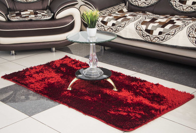 

New Fabric Art Red Cotton Polyester Blend Carpet(122 cm X 182 cm)