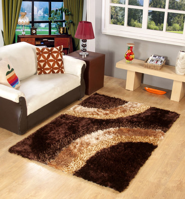 

MY HOUSE Brown Polyester Carpet(120 cm X 180 cm)