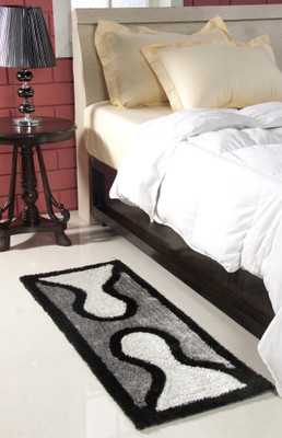 

MY HOUSE Black Polyester Carpet(45 cm X 127 cm)