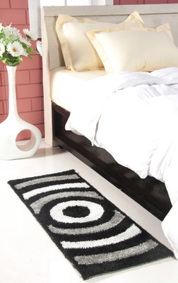 

MY HOUSE Black Polyester Carpet(45 cm X 127 cm)