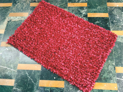 

Little Home Red Cotton Polyester Blend Area Rug(60 cm X 90 cm)
