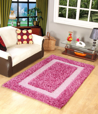 

MY HOUSE Pink Polyester Carpet(120 cm X 180 cm)
