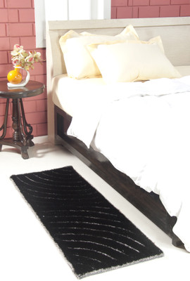 

MY HOUSE Black Polyester Carpet(45 cm X 127 cm)